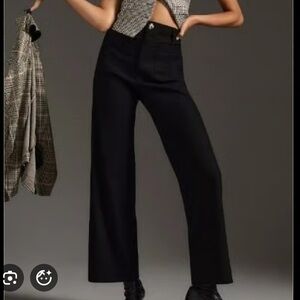 Maeve Colette Black Cropped Linen Pants